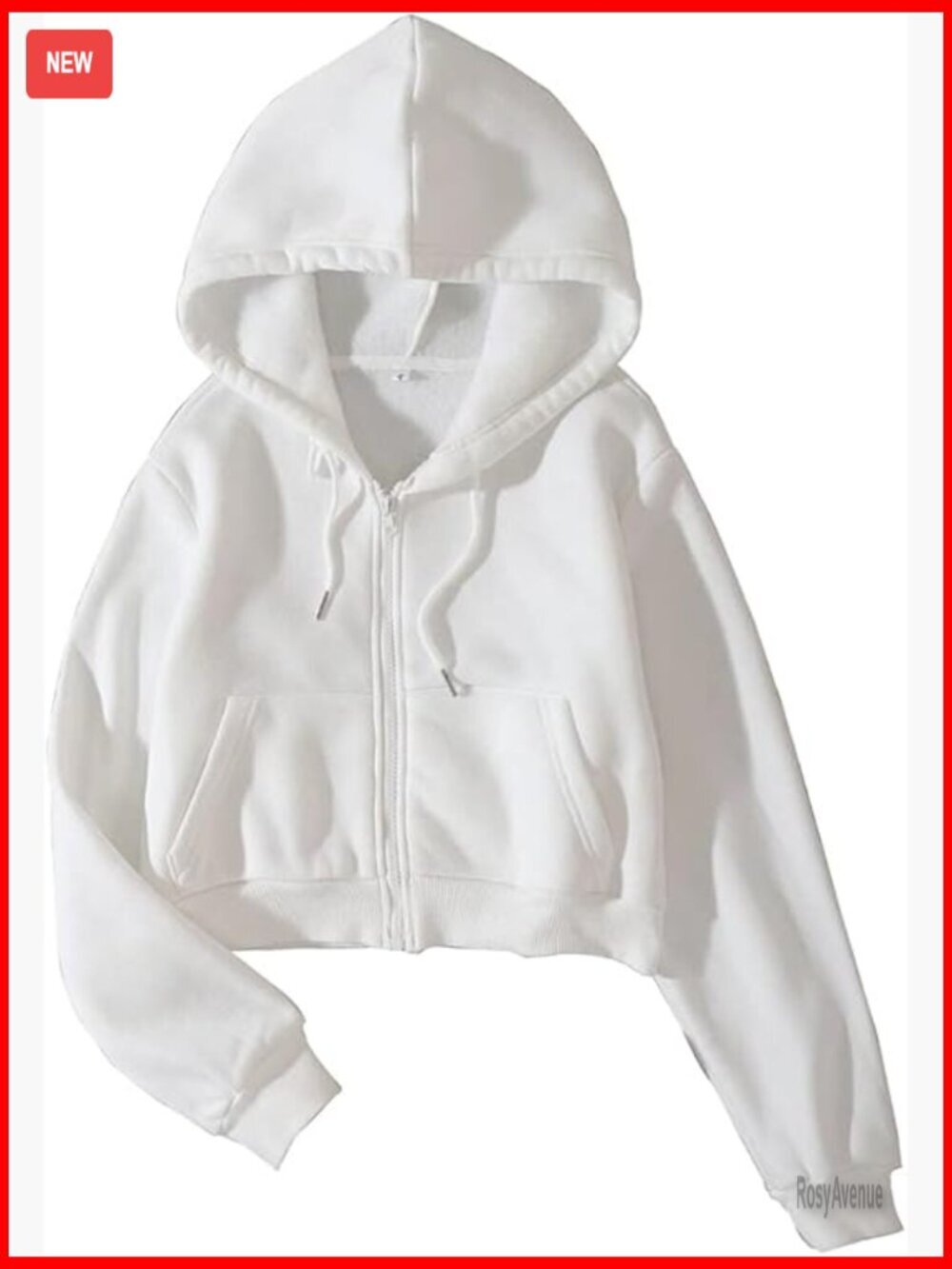 Women's Fleece Full Zip Cropped Hoodie Sweatshirt Long Sleeve Crop Jacket with